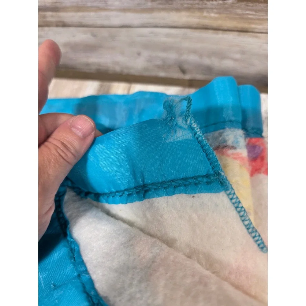 Vintage 90s Springs‎ Industries Reef Fish Plush Blanket San Marcos Style 86x96